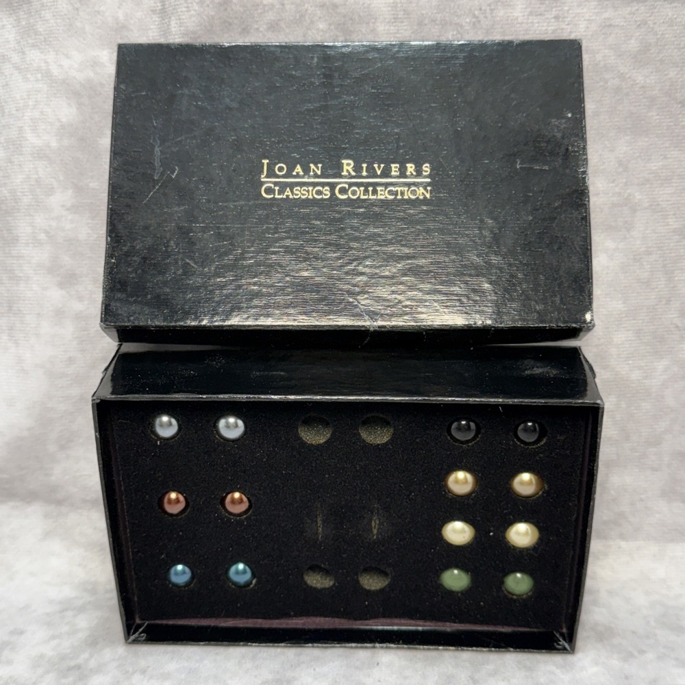 Vintage Joan Rivers Interchangeable *Replacement Pierced Earrings 7 Pairs In Box - Picture 4 of 11